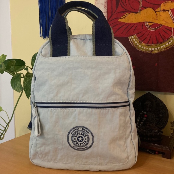 Kipling Moriko Small Backpack Bag Light Blue No Keychain Excellent Condition - Picture 1 of 15